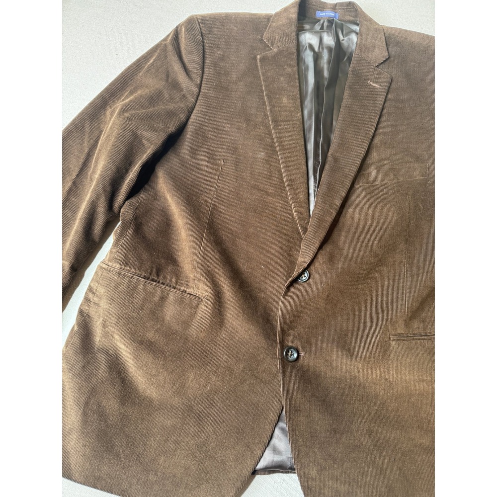 Stafford Signature Mens 48 Reg Brown Corduroy Sport Coat Blazer‎ Elbow Patches